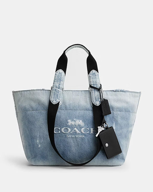 SMALL TOUR TOTE  DENIM BAG  WITH CHARMS