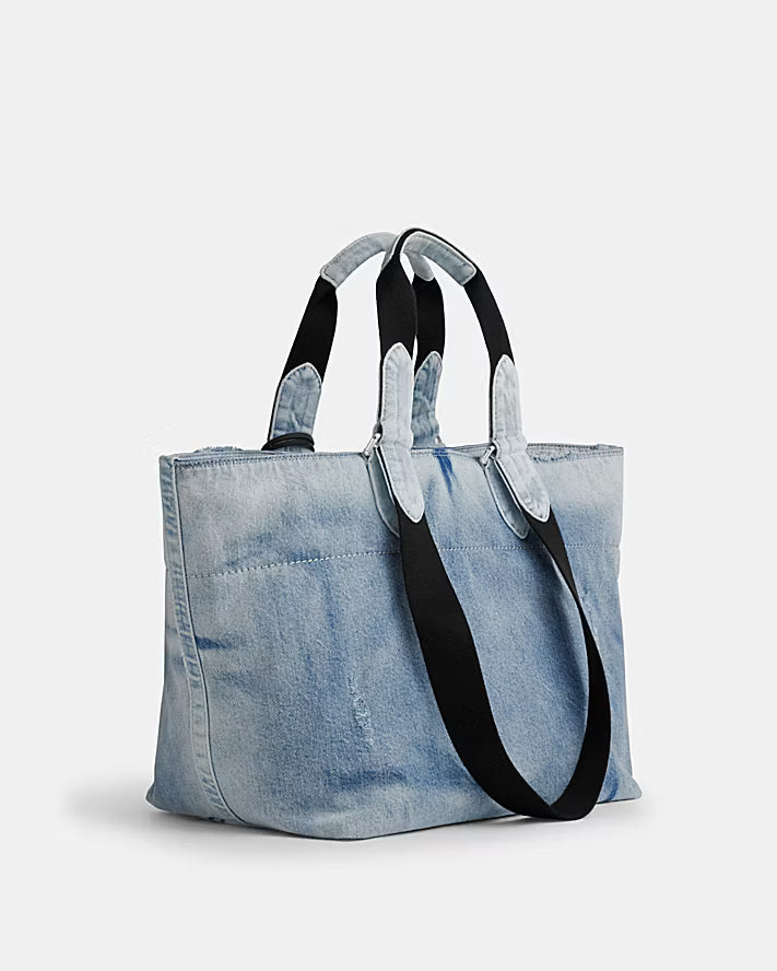 SMALL TOUR TOTE  DENIM BAG  WITH CHARMS